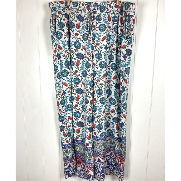 Tolani Collection 100% Viscose Wide Leg Ankle Length Floral Print Flowy Pants XL - Picture 2 of 8